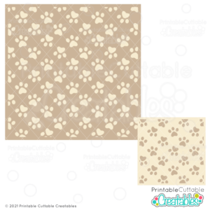 Free Paw Print Background Stencil SVG