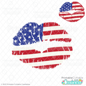 American Flag Lips SVG Free for Cricut & Silhouette