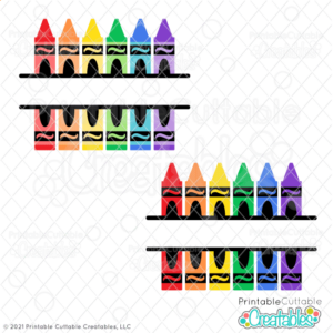Split Crayon SVG Free Monogram Frame