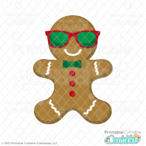 Sunglasses Gingerbread Cookie Free SVG File