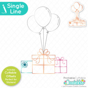 birthday gifts & balloons svg file