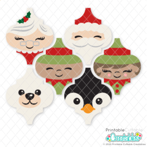 Christmas Friends Arabesque Tile Ornament SVG Bundle