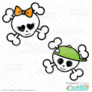 Cute Skulls Halloween SVG Cutting Files Clipart