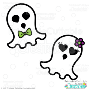 Cute Ghosts Halloween SVG Cutting Files & Clipart