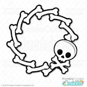 Halloween Skull Wreath SVG File