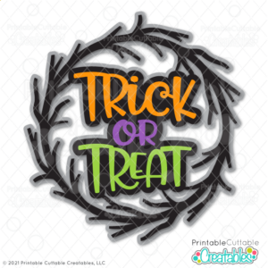 Halloween Trick or Treat Wreath SVG File