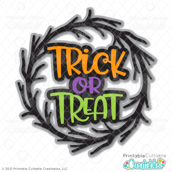 Halloween Trick or Treat Wreath SVG File for Cricut