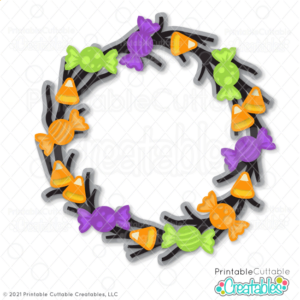 Halloween Candy Wreath SVG File