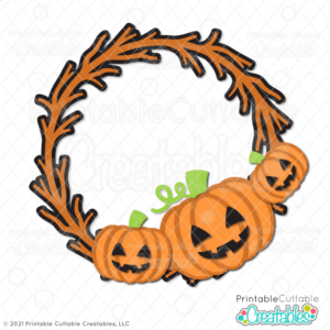 Jack O Lantern Pumpkin Wreath SVG File
