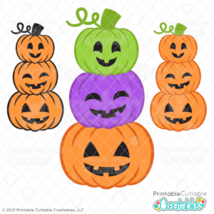 Stacked Jack O Lanterns SVG File