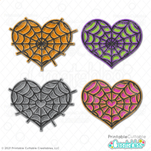 Heart Spiderwebs Free SVG Files