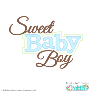 Sweet Baby Boy Title SVG Cut Files Clipart