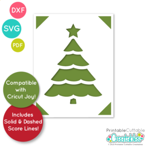 Scallop Christmas Tree Insert Card Free SVG File