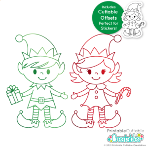 Christmas Elves Single Line SVG File