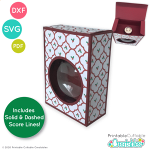 Flat Disc Ornament Box SVG File 4.65 Inch Template