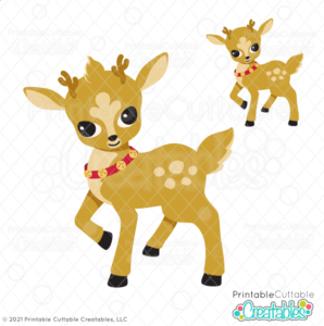 Cute Christmas Reindeer SVG Cutting Files & Clipart