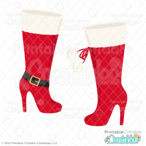 Stiletto Christmas Boots SVG Cut Files & Clipart