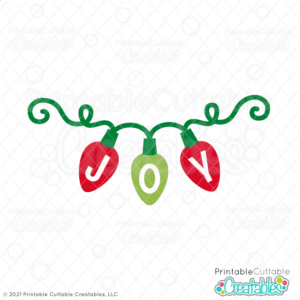 Joy Christmas Lights Free SVG File
