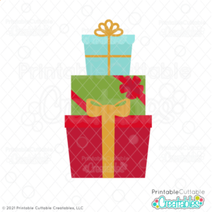 Stacked Christmas Presents Free SVG File