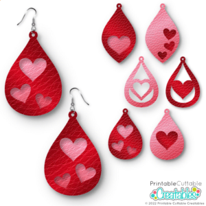 Heart Earrings Free SVG Files