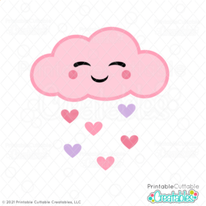 Cloud Raining Hearts SVG File