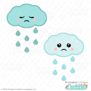 Sad Rain Cloud SVG Cutting File