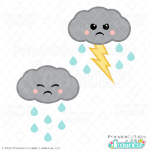 Angry Rain Cloud SVG Cutting File