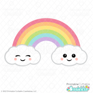 Happy Cloud Rainbow SVG File