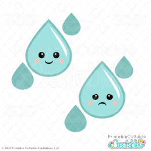Cute Raindrops SVG File