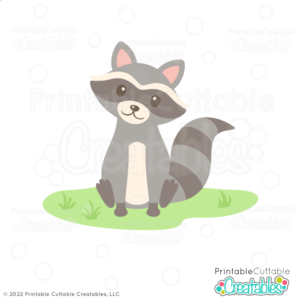 Sweet Woodland Raccoon Cuttable SVG File & Clipart