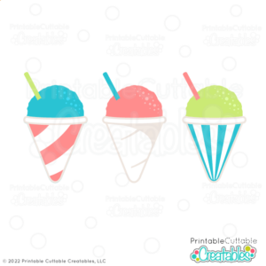 Summer Snow Cones Cuttable SVG File & Clipart