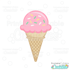 Ice Cream Cone with Sprinkles SVG File & Clipart