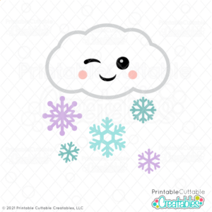 Cute Snow Cloud SVG File