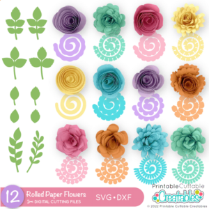 Rolled Paper Flower SVG Templates