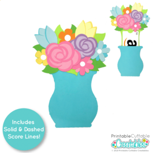Flower Vase Gift Card Holder SVG File