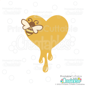 Honey Bee Heart SVG File