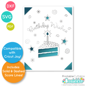 Birthday Wishes Insert Card Free SVG File