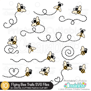 Flying Bee Trails SVG Files