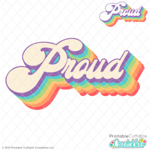LGBTQ Proud Retro Stacked SVG Cut Files