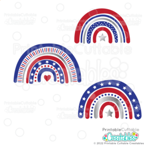 Patriotic Boho Rainbows SVG Freebies