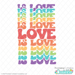 Love is Love Retro Stacked SVG Cut File