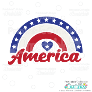 America Patriotic Rainbow SVG File
