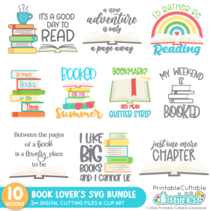 Book Lovers SVG Files Bundle