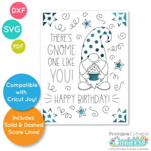 Gnome Birthday Insert Card SVG File
