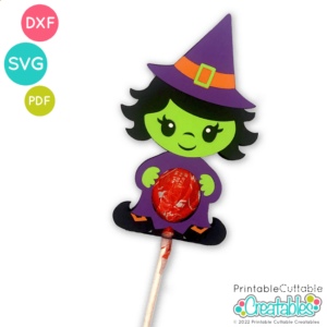 Halloween Witch Lollipop Holder SVG Cut File