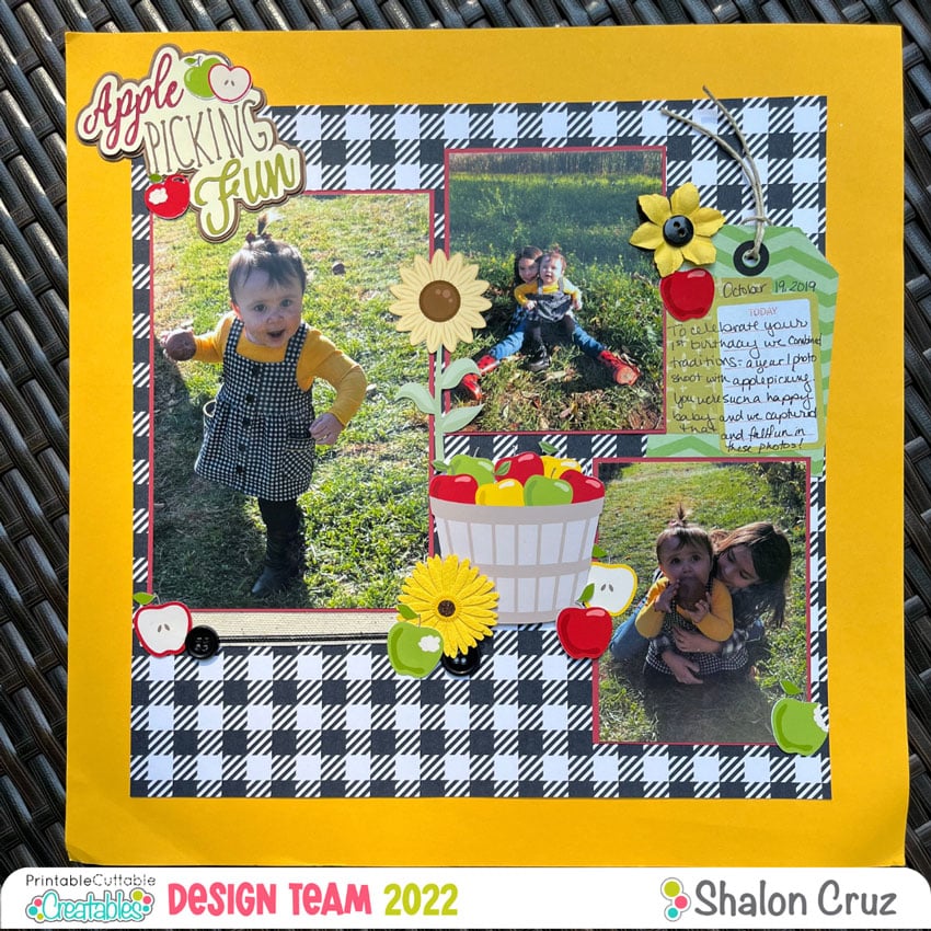 Apple Picking 2 Page Scrapbook Layout 2 Apple Picking Scrapbook Layout