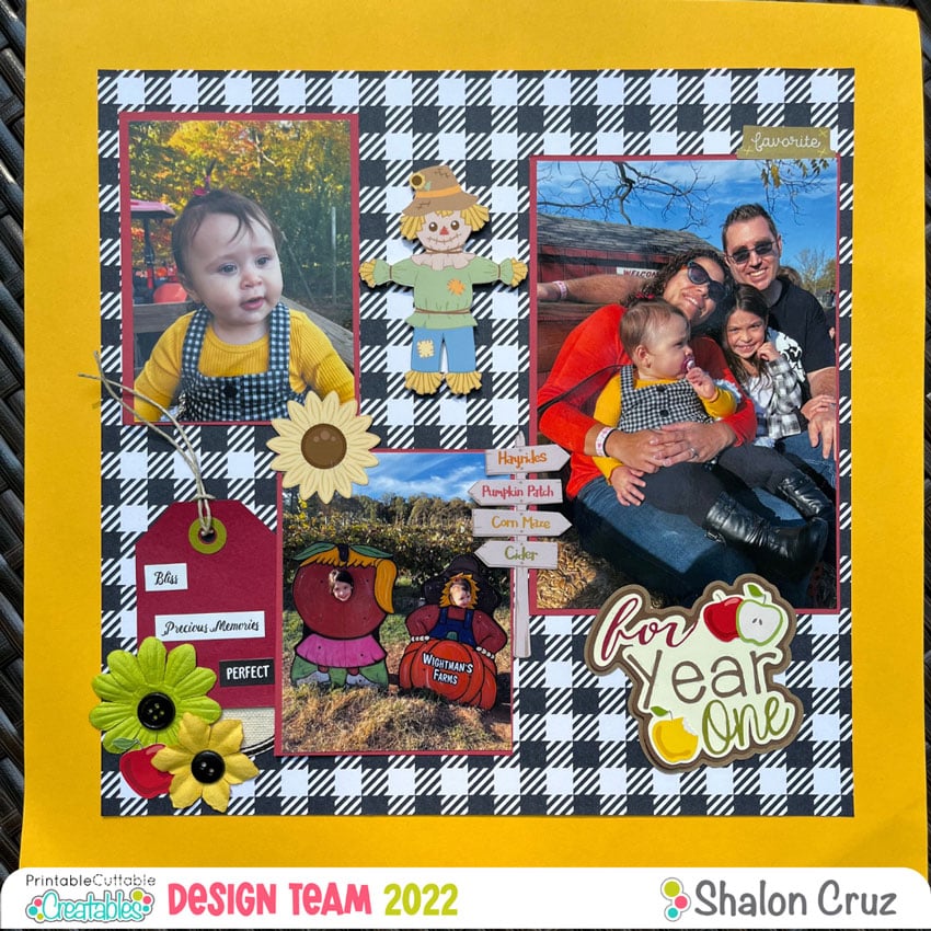 Apple Picking 2 Page Scrapbook Layout 7 Apple Picking Scrapbook Page