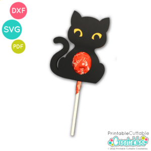 Black Cat Lollipop Holder SVG File