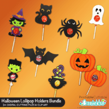 Halloween Lollipop Holder SVG Bundle for Cricut Silhouette Scan N Cut and Siser cutting machines