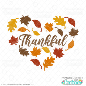 Thankful Autumn Heart SVG File